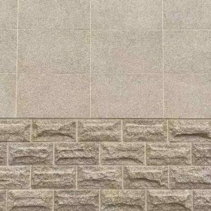 广元 黄金麻自然面蘑菇石配荔枝面干挂