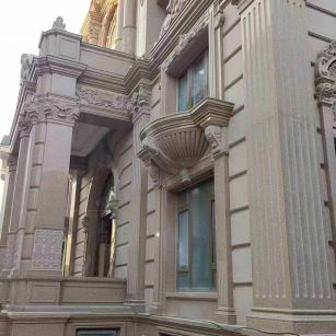 广元 黄金麻花岗岩光面别墅外墙干挂施工完成