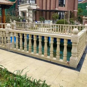 广元黄金麻花岗岩石材栏杆，扶手，将军柱，花瓶柱