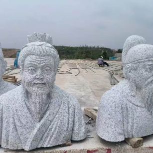 广元 白麻花岗岩石材人物立体雕刻