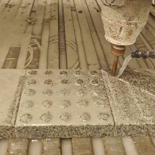 广元 芝麻白花岗岩石材盲人石、盲道石、盲点石