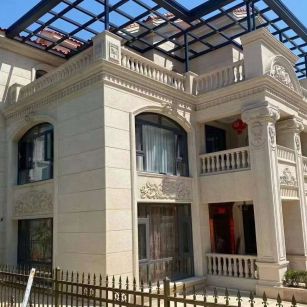 广元 黄金麻花岗岩荔枝面别墅外墙干挂