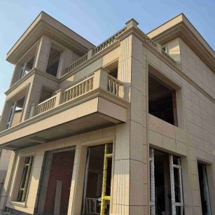 广元 黄金麻花岗岩石材荔枝面外墙干挂效果展示