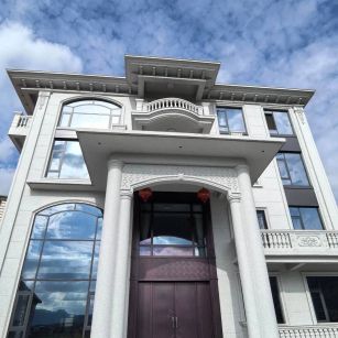 广元白麻别墅外墙干挂石材效果示例