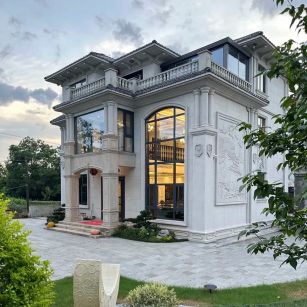 广元 白麻花岗岩私人别墅干挂石材豪华定制