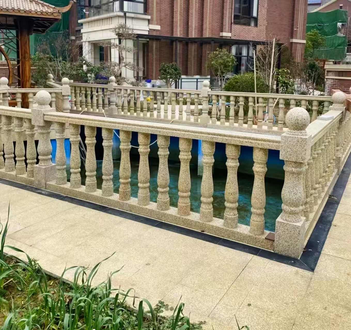 广元黄金麻花岗岩石材栏杆，扶手，将军柱，花瓶柱