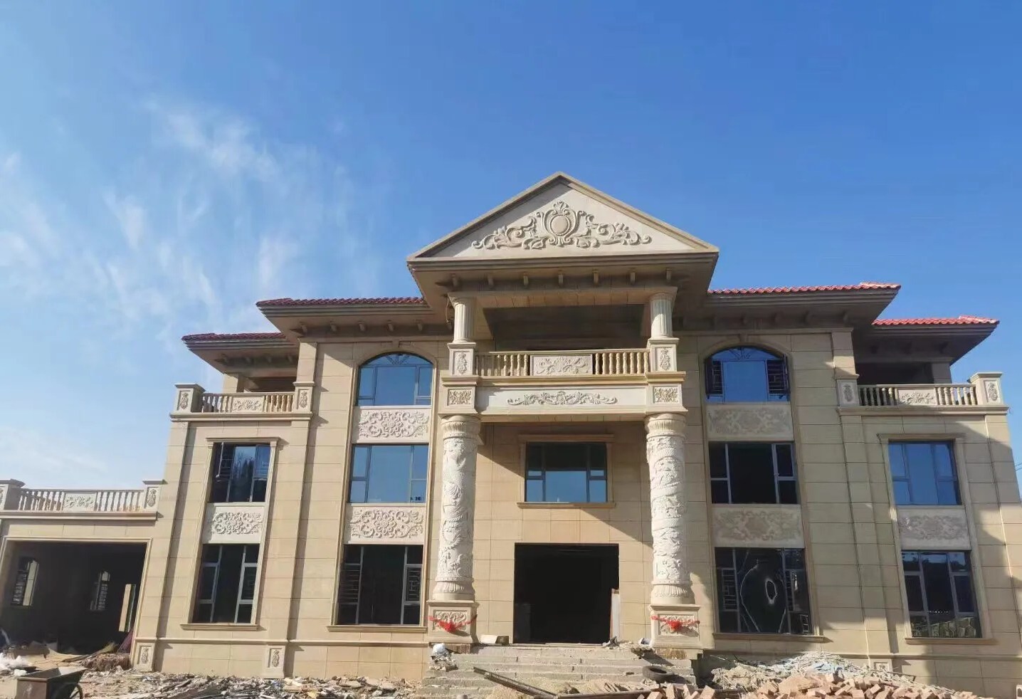 广元 黄金麻花岗岩别墅外墙干挂