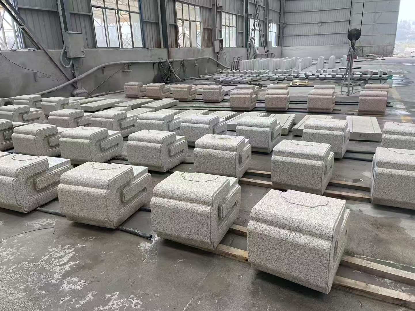 广元 白麻花岗岩异形加工-石凳，坐凳