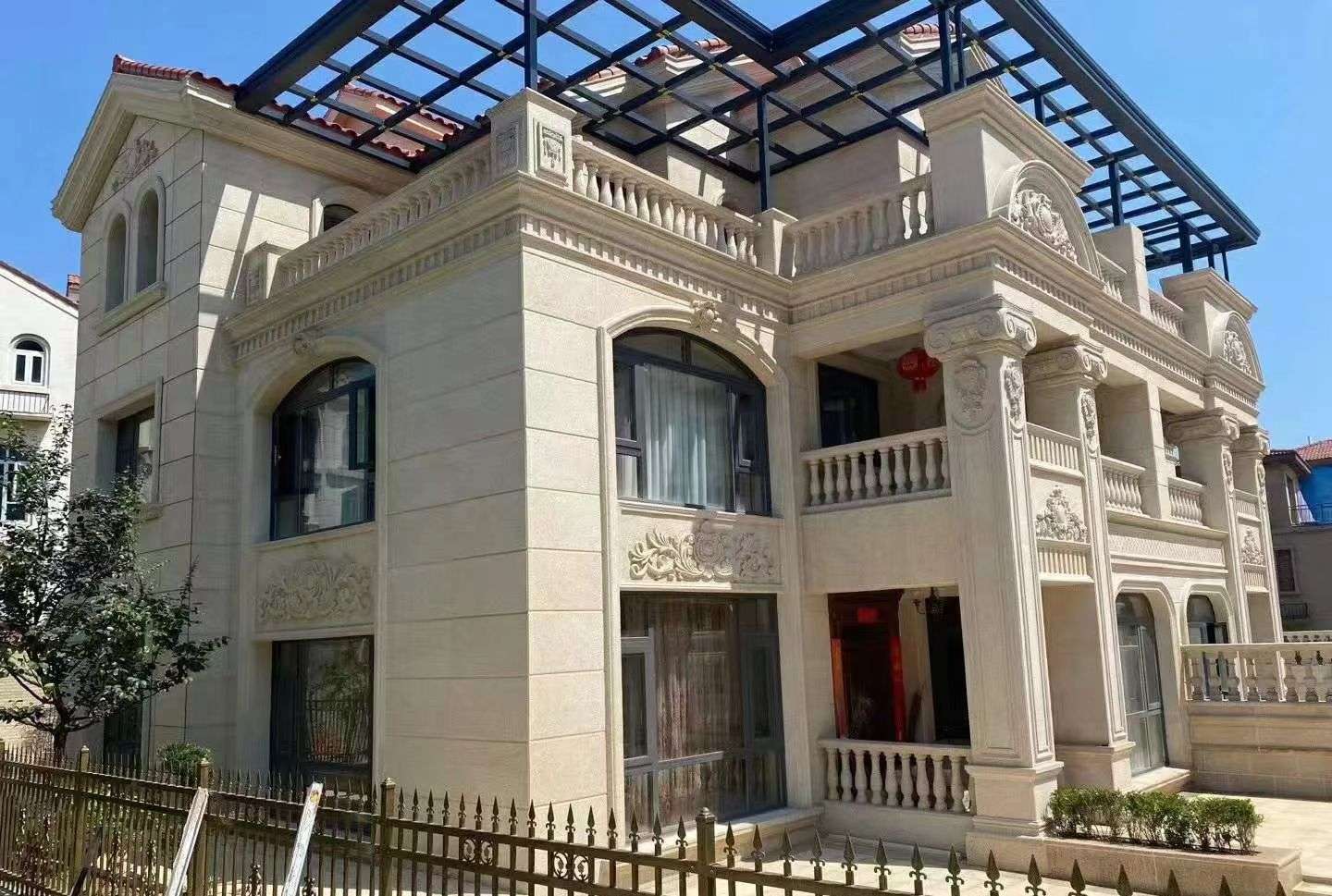 广元 黄金麻花岗岩荔枝面别墅外墙干挂