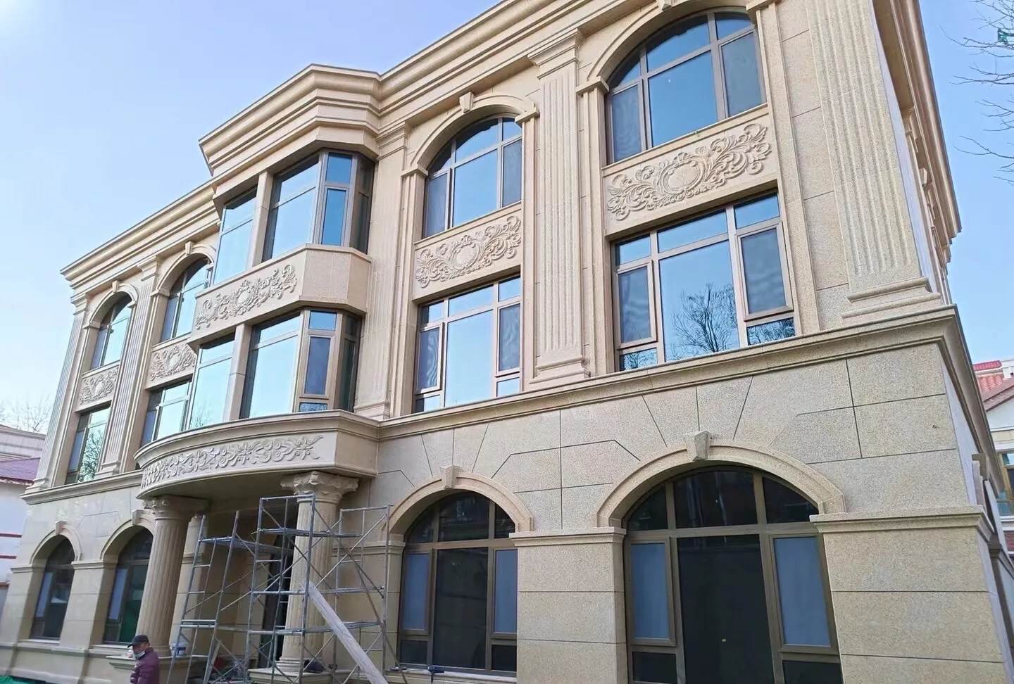 广元 黄金麻花岗岩别墅外墙干挂