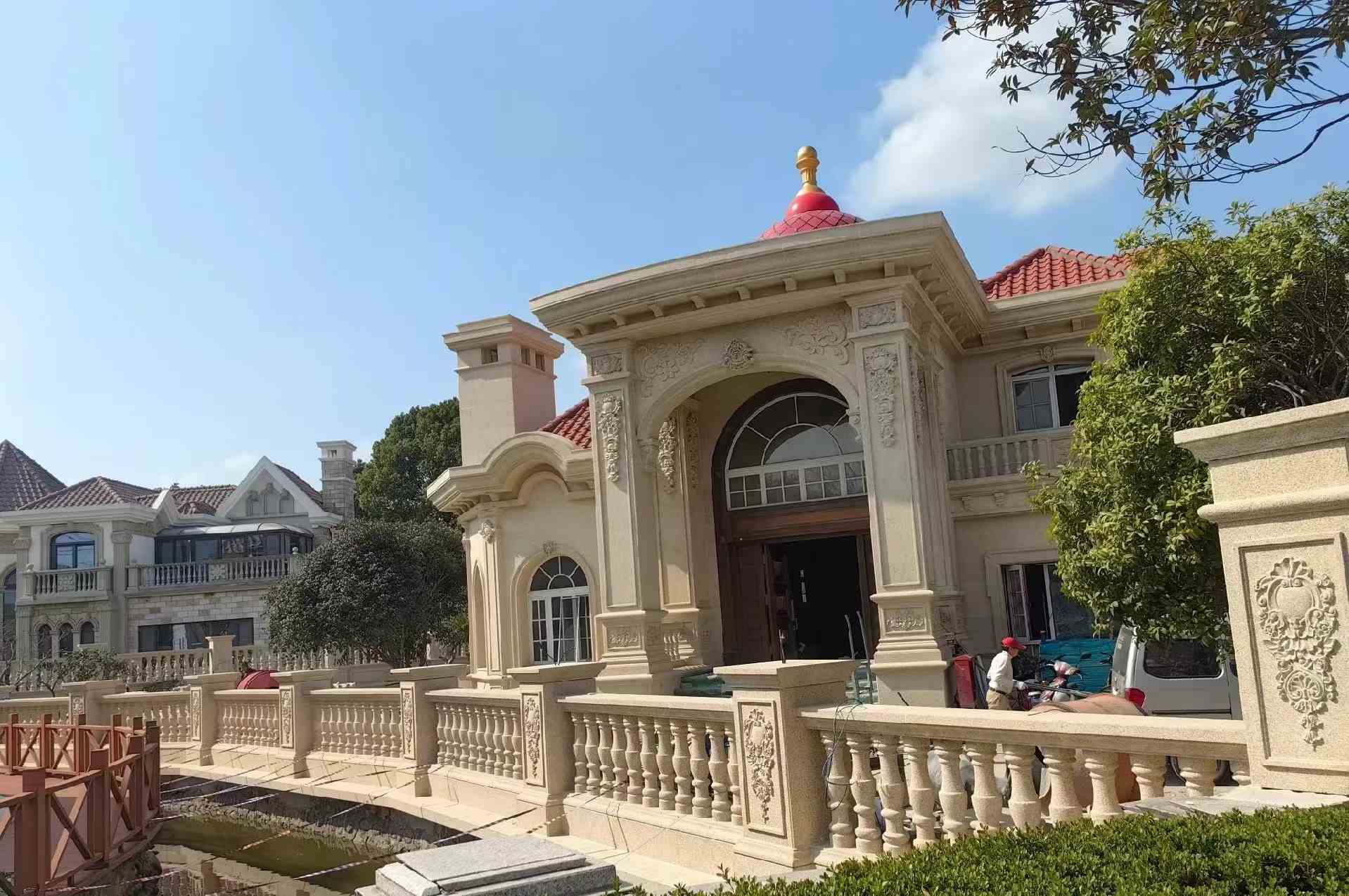 广元 黄金麻花岗岩欧式别墅