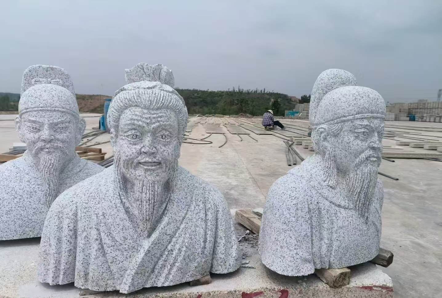 广元 白麻花岗岩石材人物立体雕刻